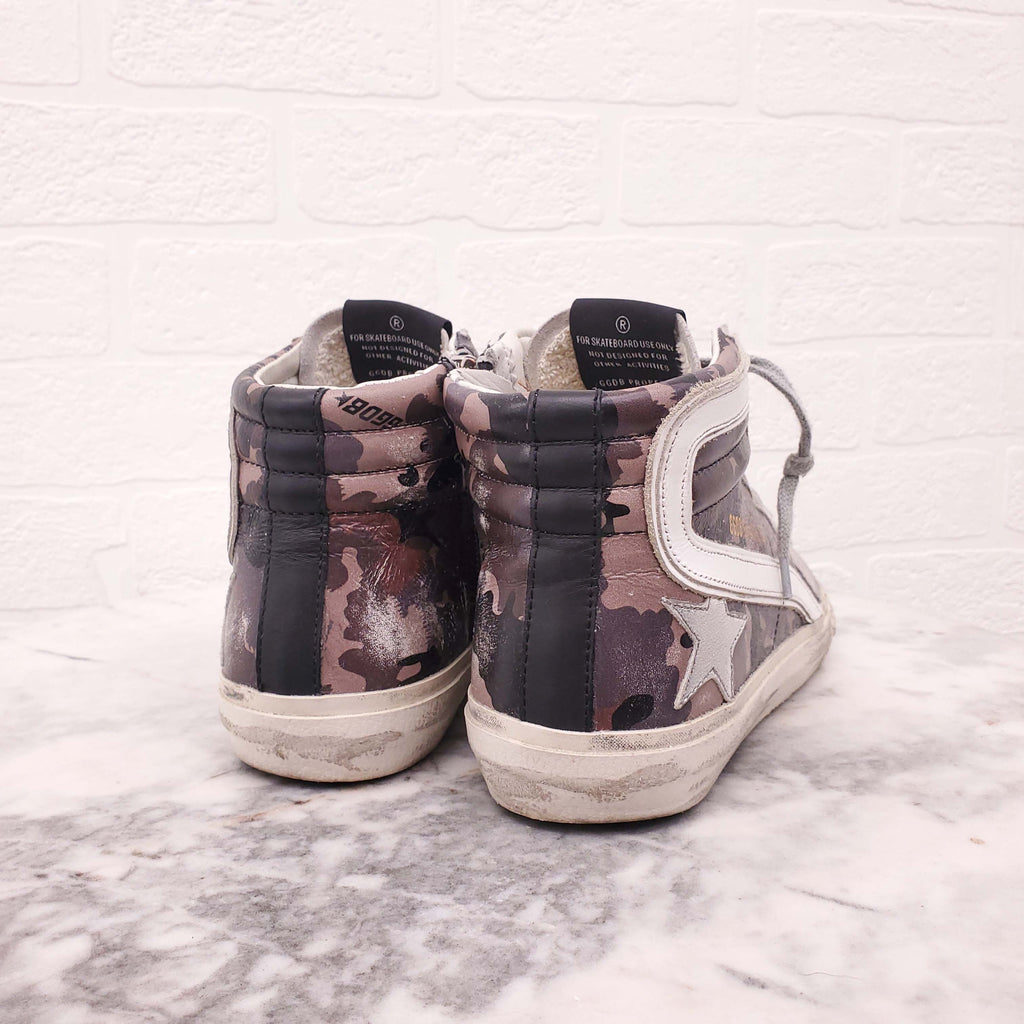 GOLDEN GOOSE CAMO 'SLIDE' SNEAKERS - SIZE 36