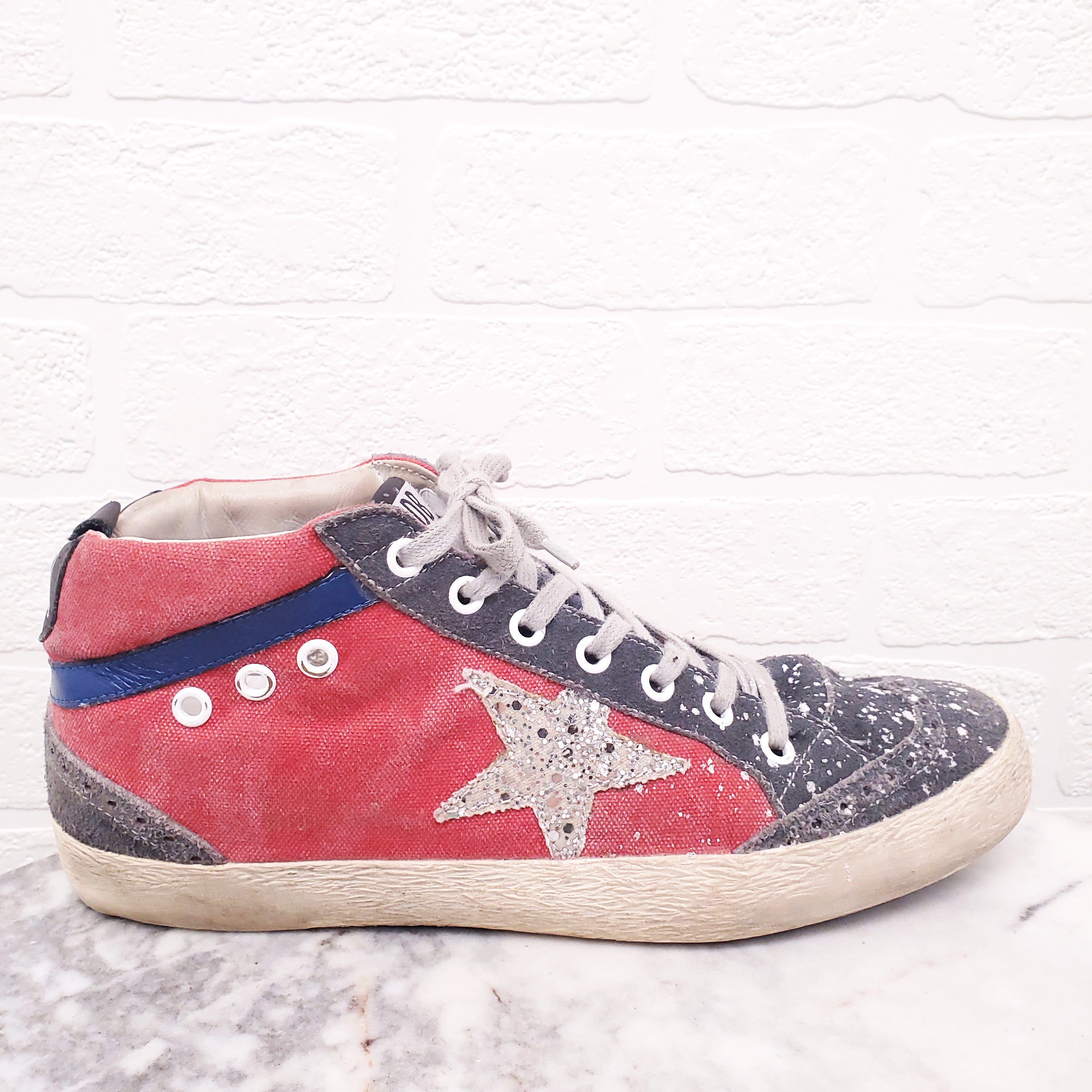 GOLDEN GOOSE MIDSTAR SPLATTER SNEAKERS - SIZE 40