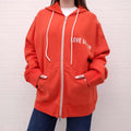 GOLDEN GOOSE ORANGE WOMENS GRAPHIC ZIP UP HOODIE - SIZE S