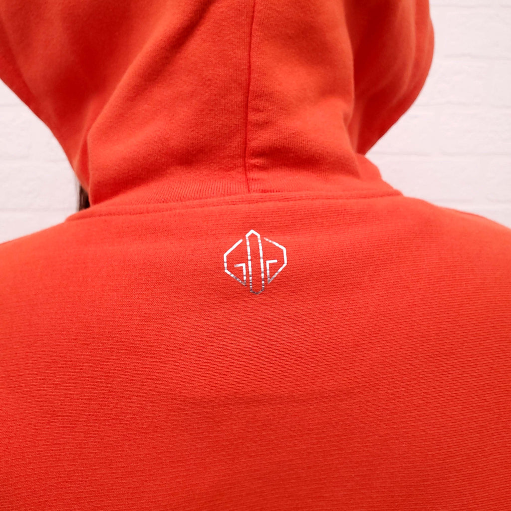 GOLDEN GOOSE ORANGE WOMENS GRAPHIC ZIP UP HOODIE - SIZE S