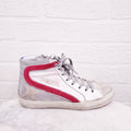 GOLDEN GOOSE WHITE AND PINK 'SLIDE' SNEAKERS - SIZE 36