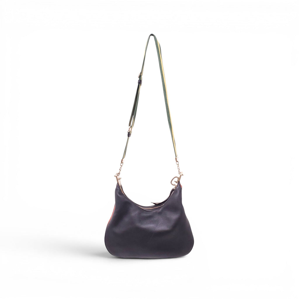 GUCCI BLACK ATTACHE SMALL LEATHER SHOULDER BAG