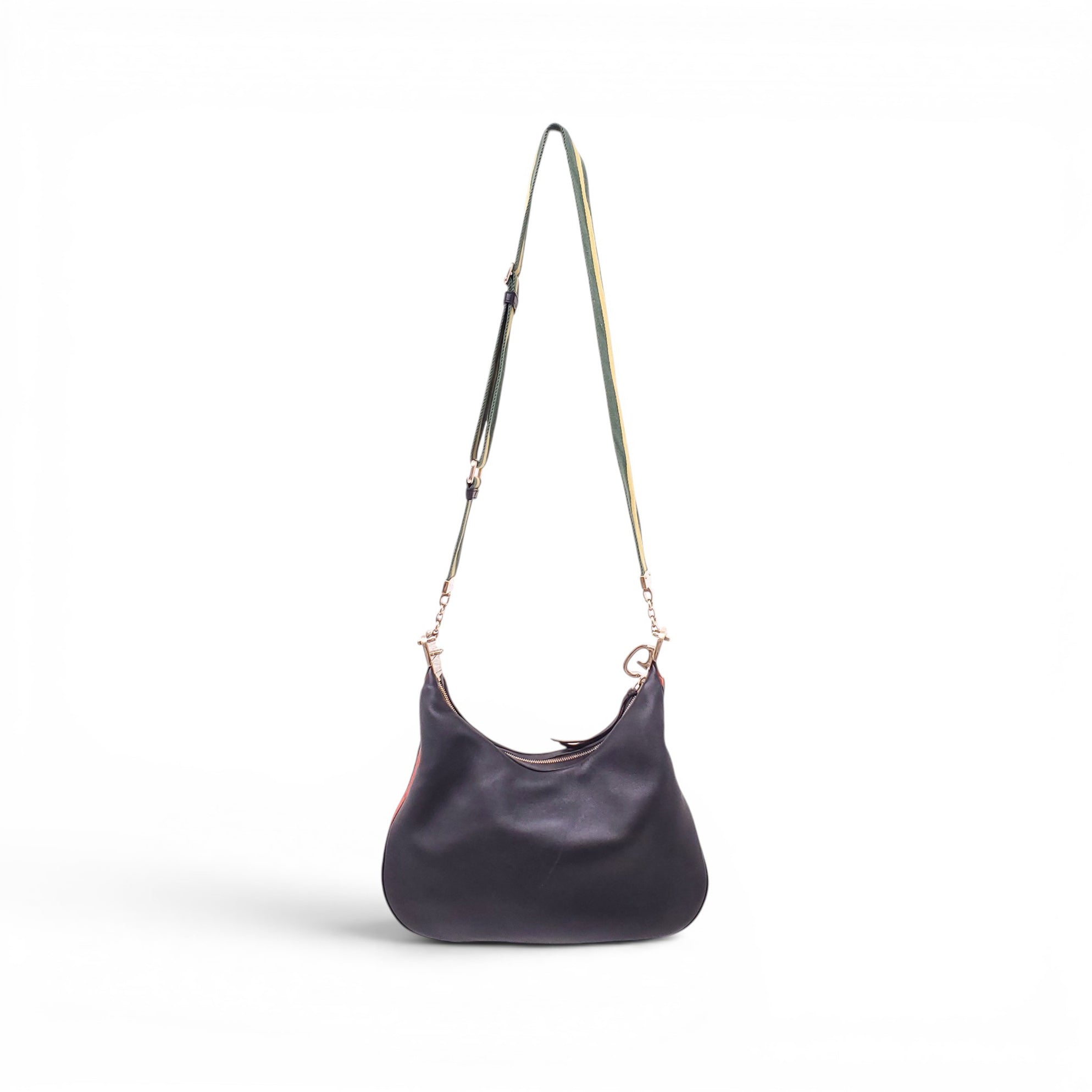 GUCCI BLACK ATTACHE SMALL LEATHER SHOULDER BAG