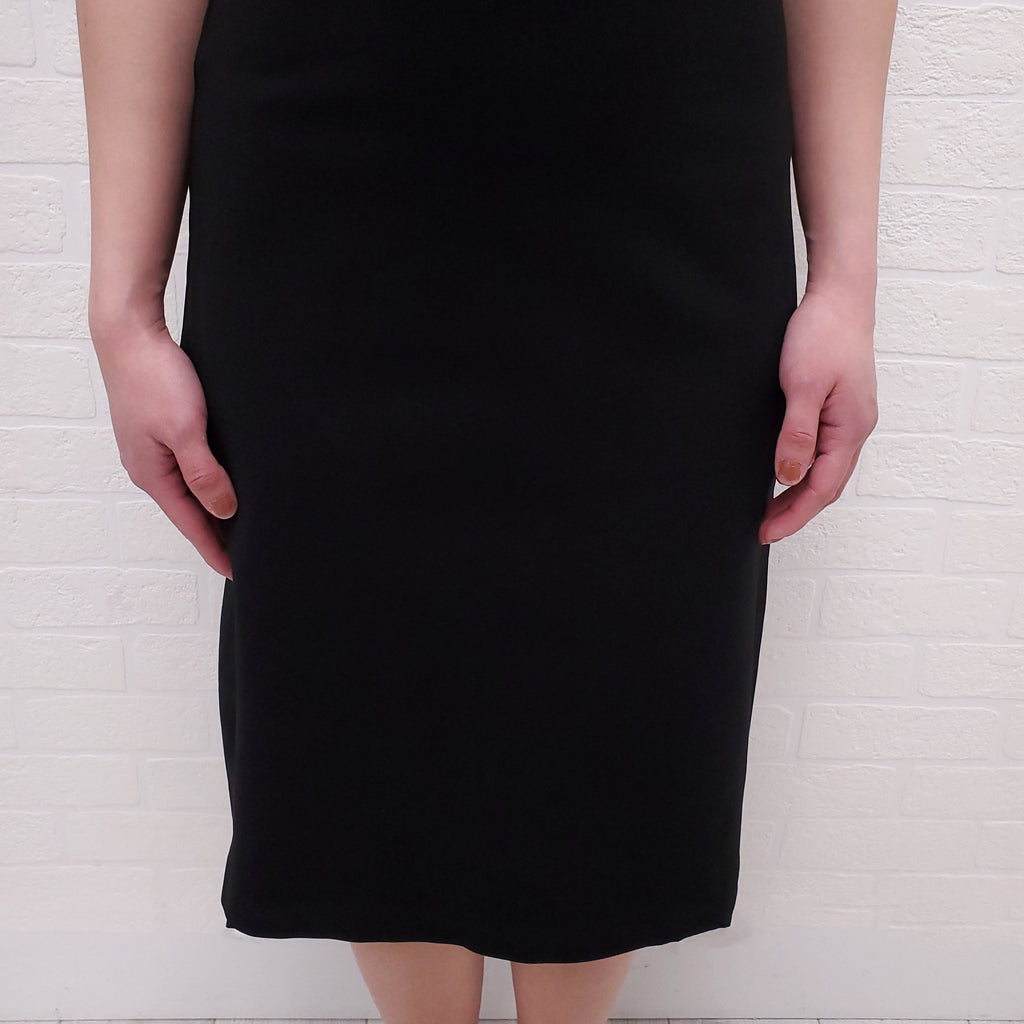 GUCCI BLACK DRESS WITH CREAM COLLAR AND TIGER BUTTONS - SIZE M