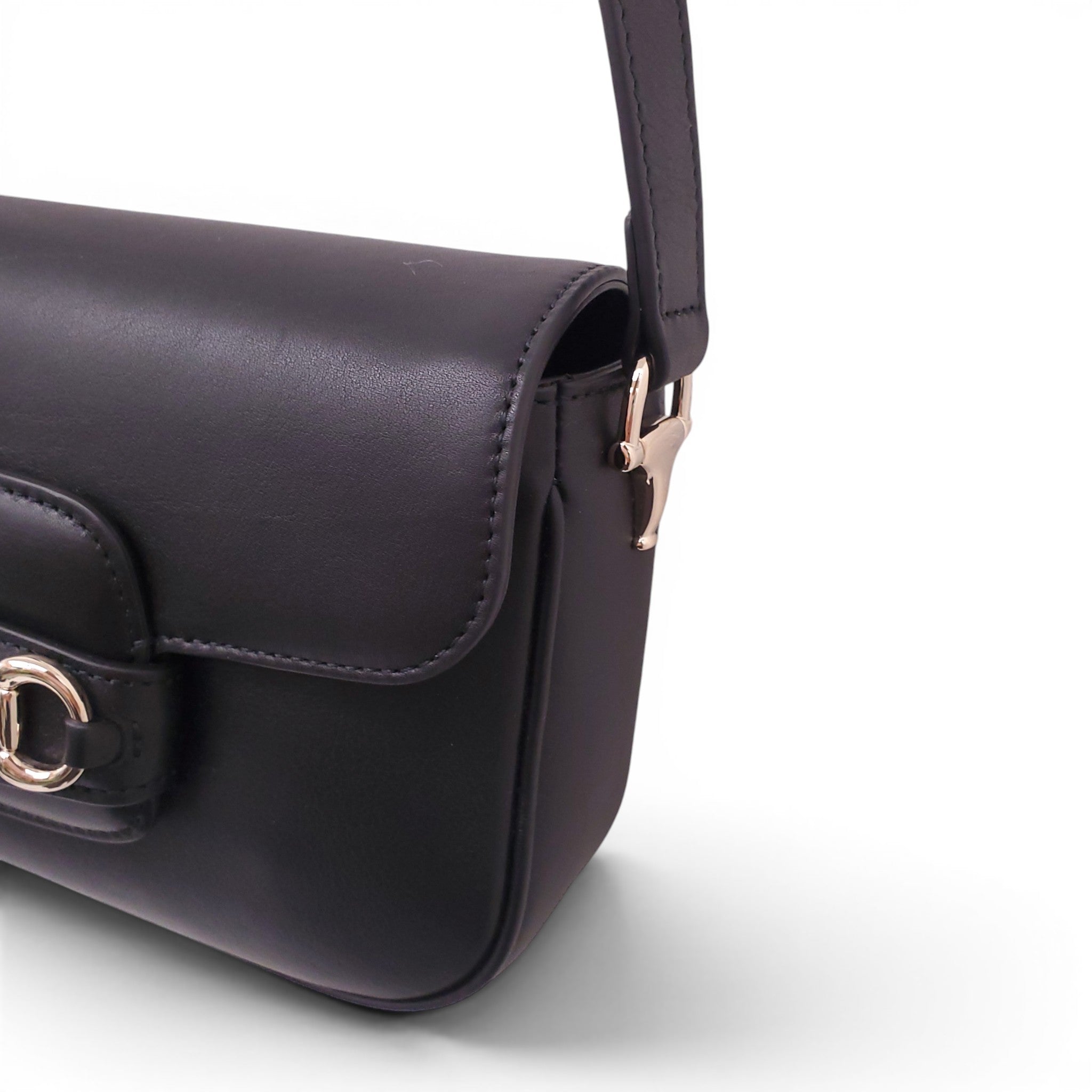 GUCCI BLACK LEATHER MEDIUM 1955 HORSEBIT CROSSBODY BAG