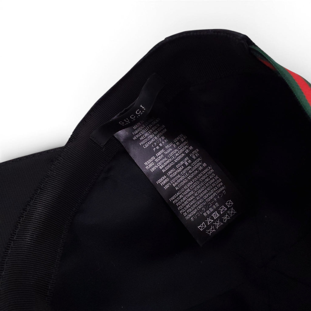 GUCCI BLACK LOGO HAT
