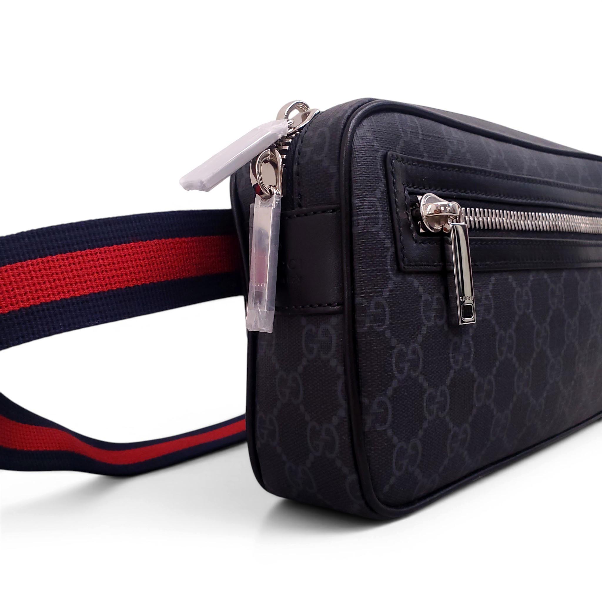 GUCCI BLACK MONOGRAM BELT BAG