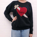 GUCCI BLACK OVERSIZED DAGGER IN HEART SWEATSHIRT - SIZE XS