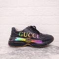 GUCCI BLACK RAINBOW LOGO SNEAKERS - SIZE 40