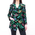 GUCCI BLACK VELVET FLORAL BLAZER - SIZE 40