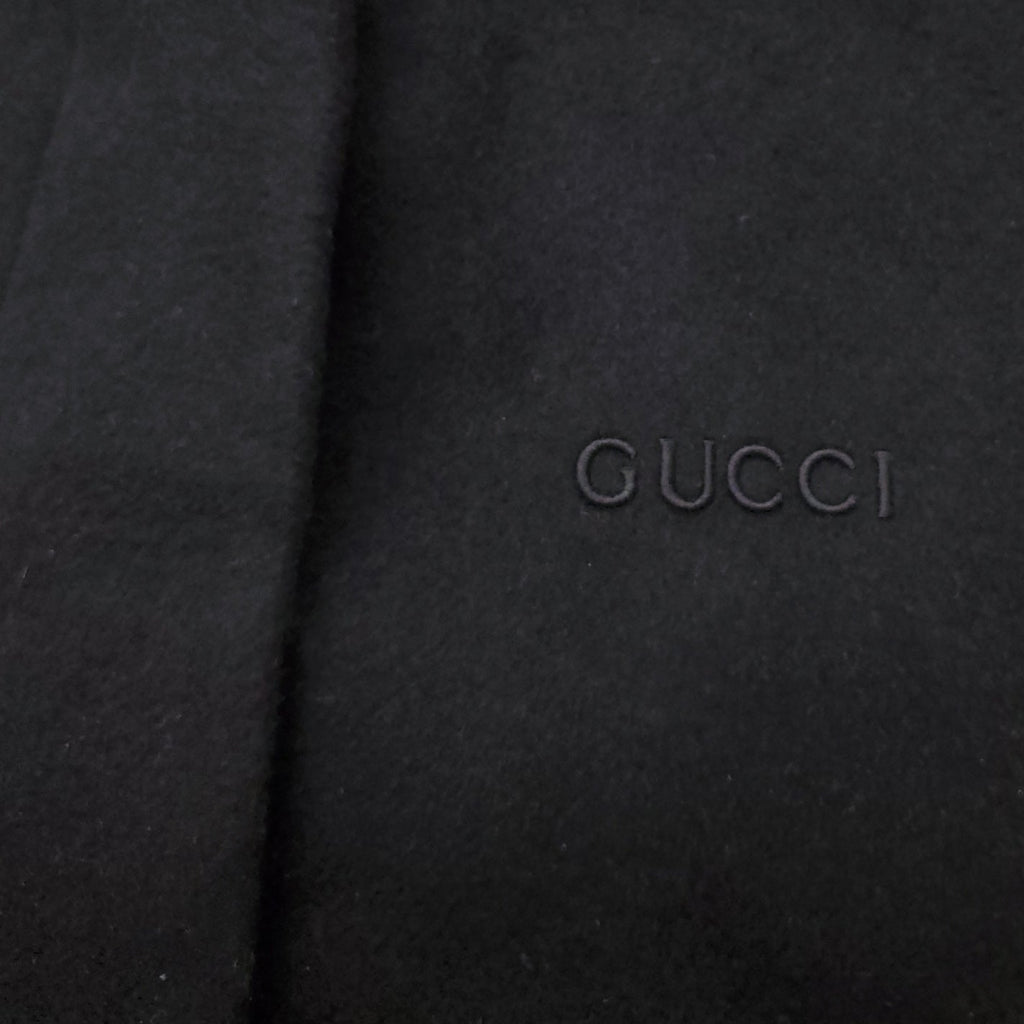 GUCCI BLACK WOOL COAT WITH MONOGRAM LINING - SIZE 38