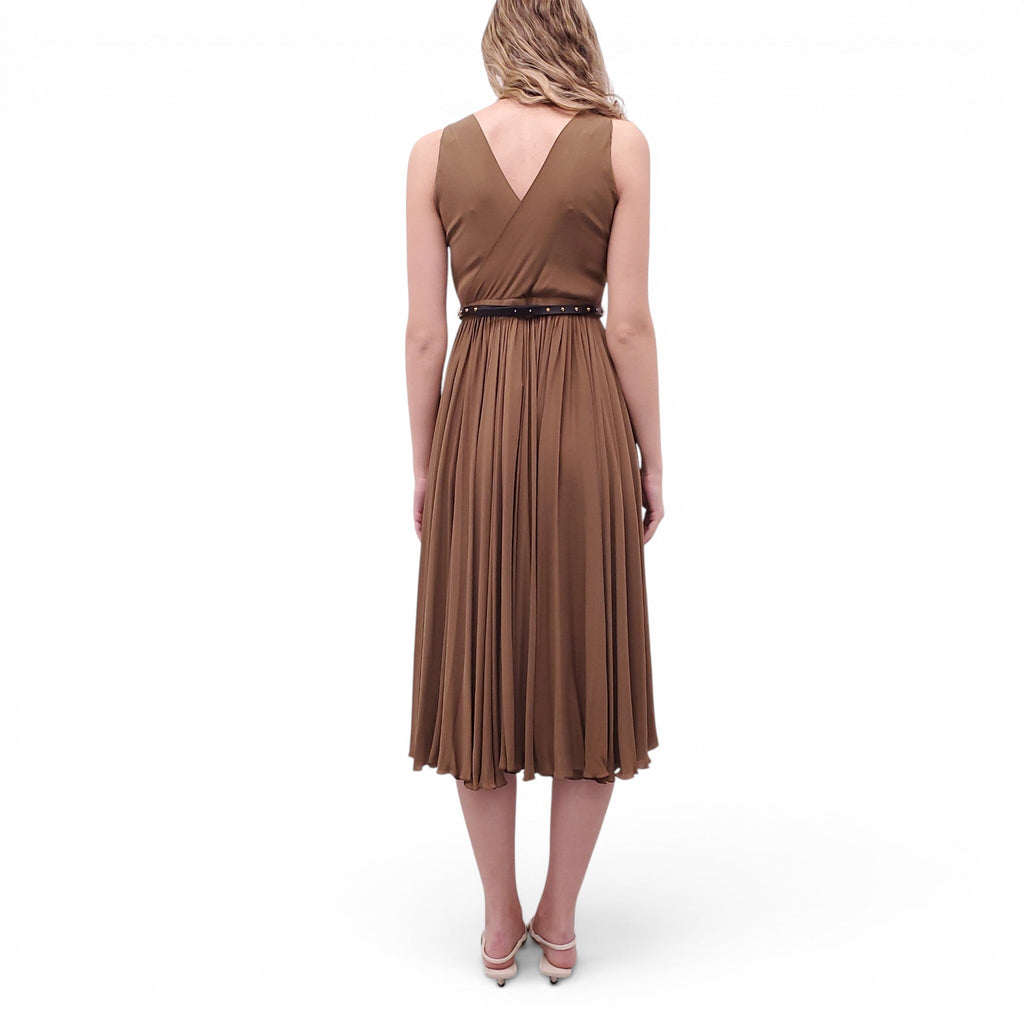 GUCCI BRONZE DRESS WITH DRAGONFLY BELT - SIZE 40