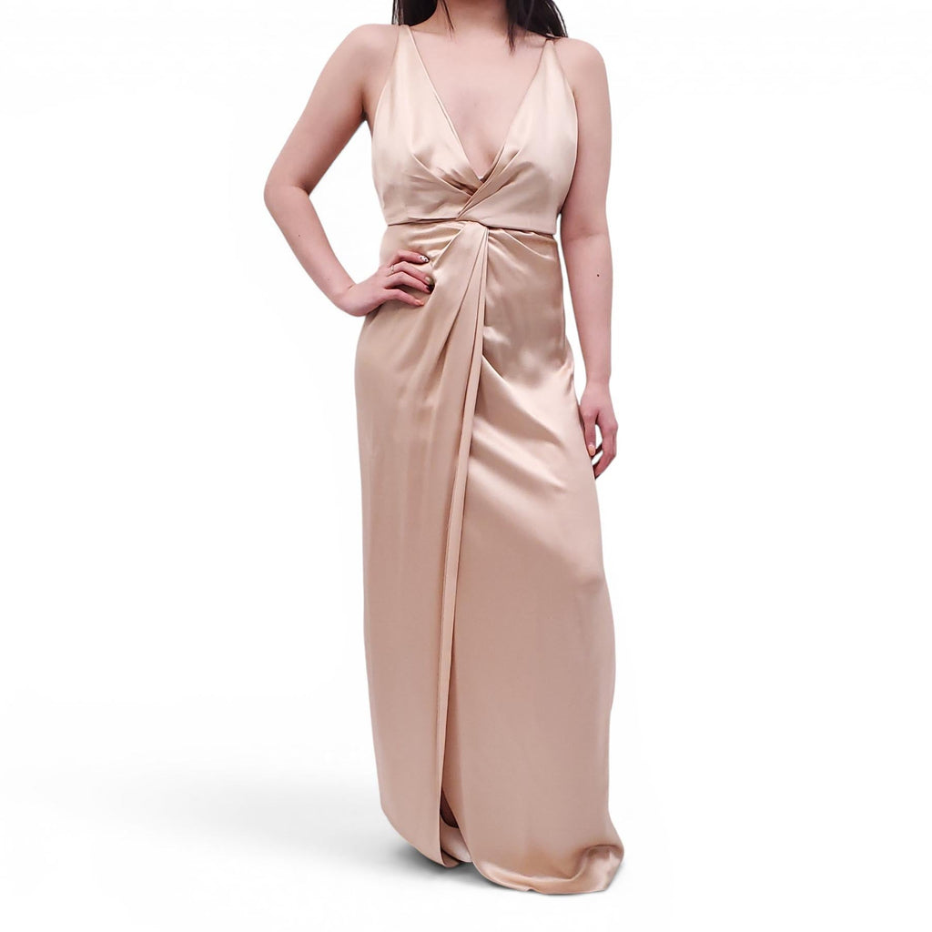GUCCI CHAMPAGNE SILK MAXI DRESS - SIZE 40