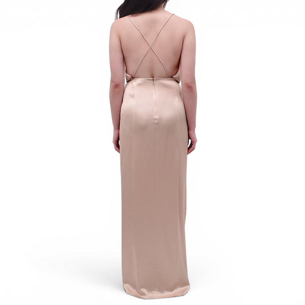 GUCCI CHAMPAGNE SILK MAXI DRESS - SIZE 40
