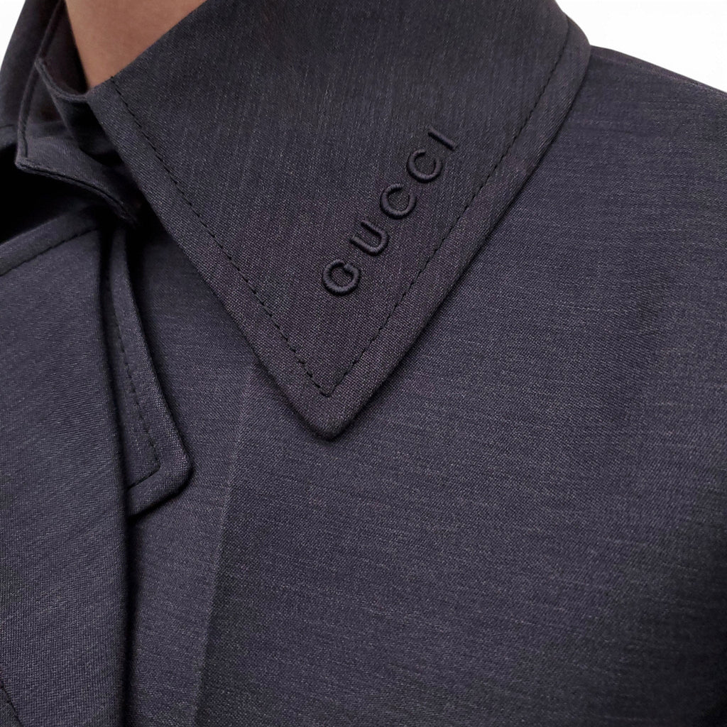GUCCI CHARCOAL GREY DOUBLE BREASTED COAT - SIZE 40