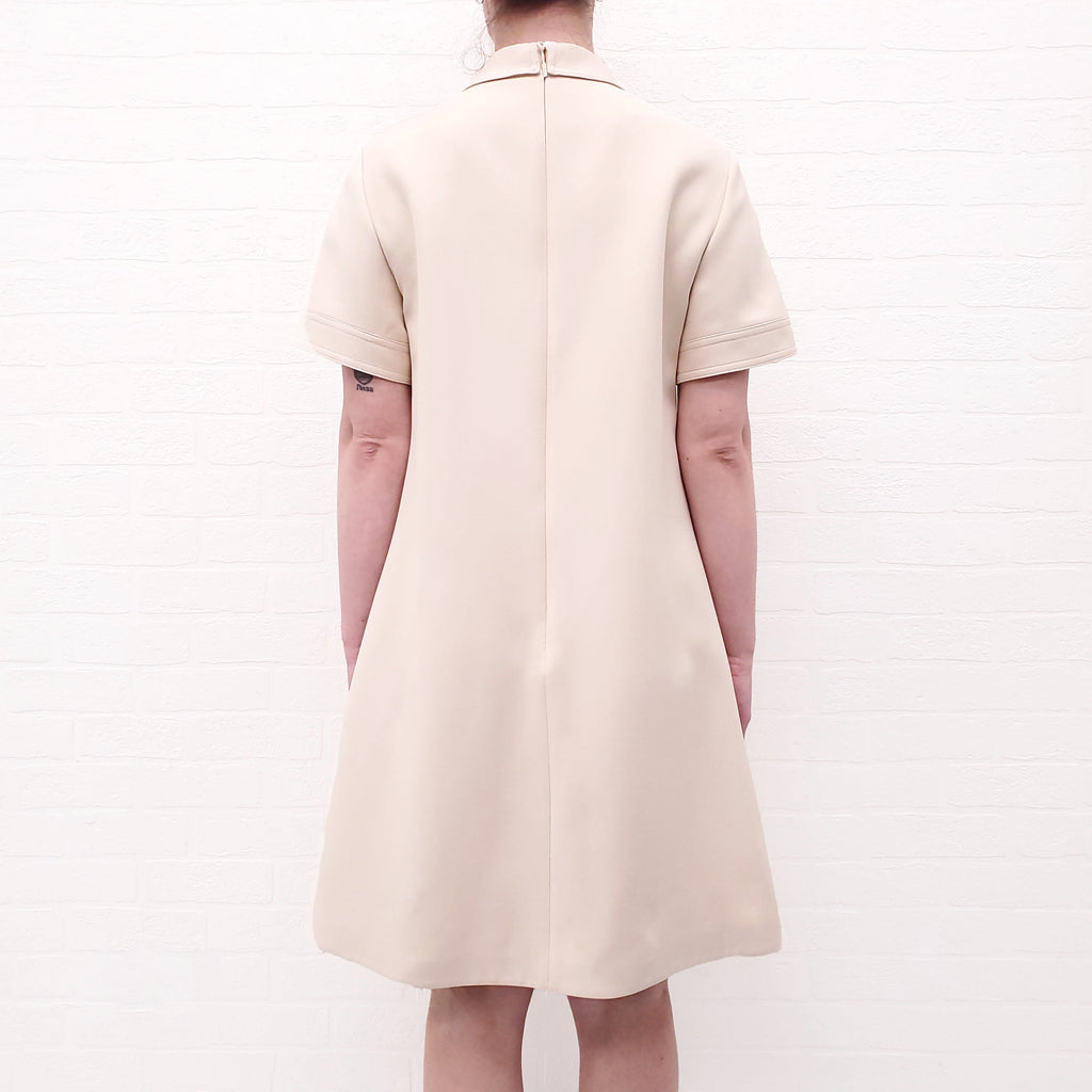 GUCCI CREAM DRESS WITH GOLD HORSEBIT DETAILS - SIZE 42