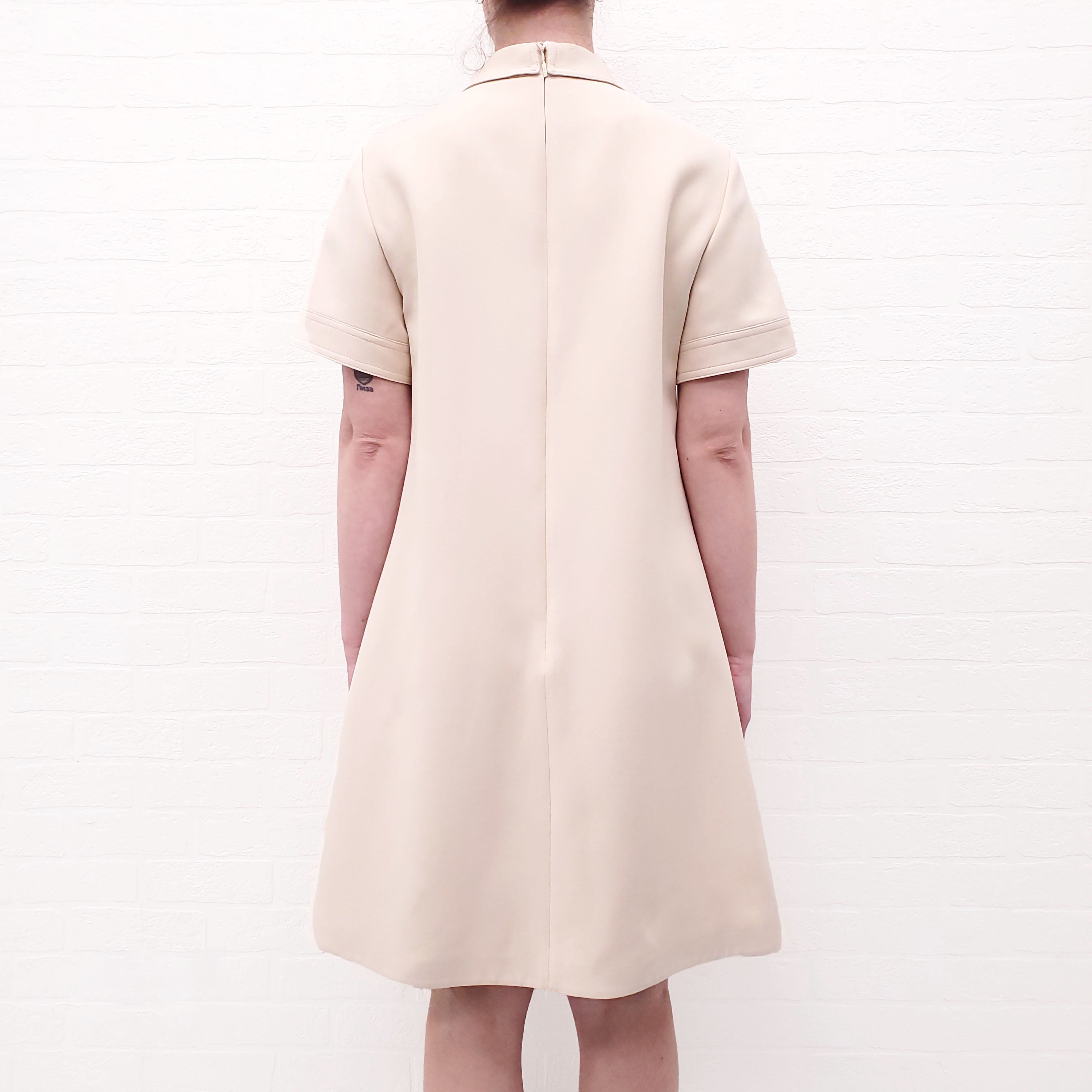 GUCCI CREAM DRESS WITH GOLD HORSEBIT DETAILS - SIZE 42