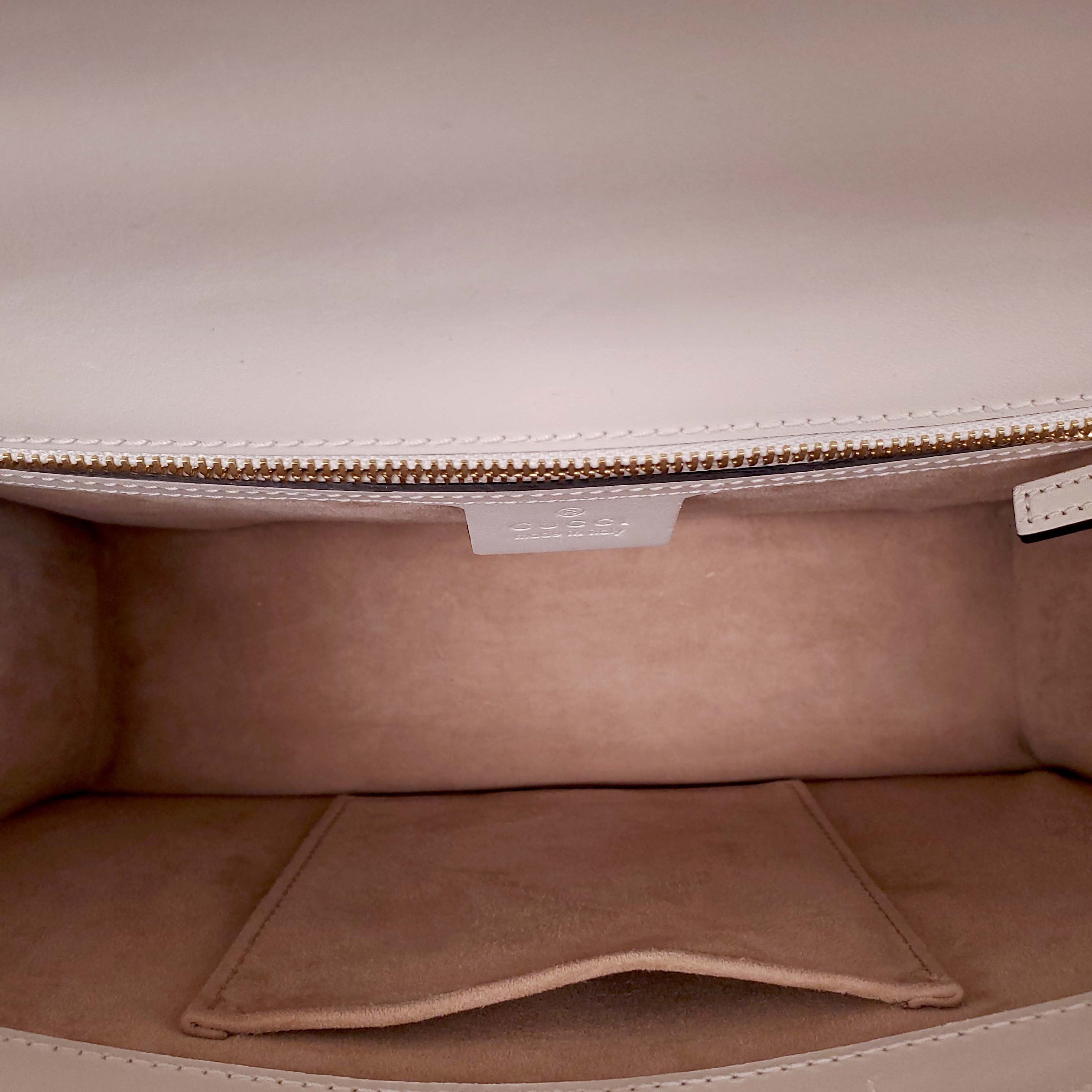 GUCCI CREAM LEATHER SYLVIE BAG