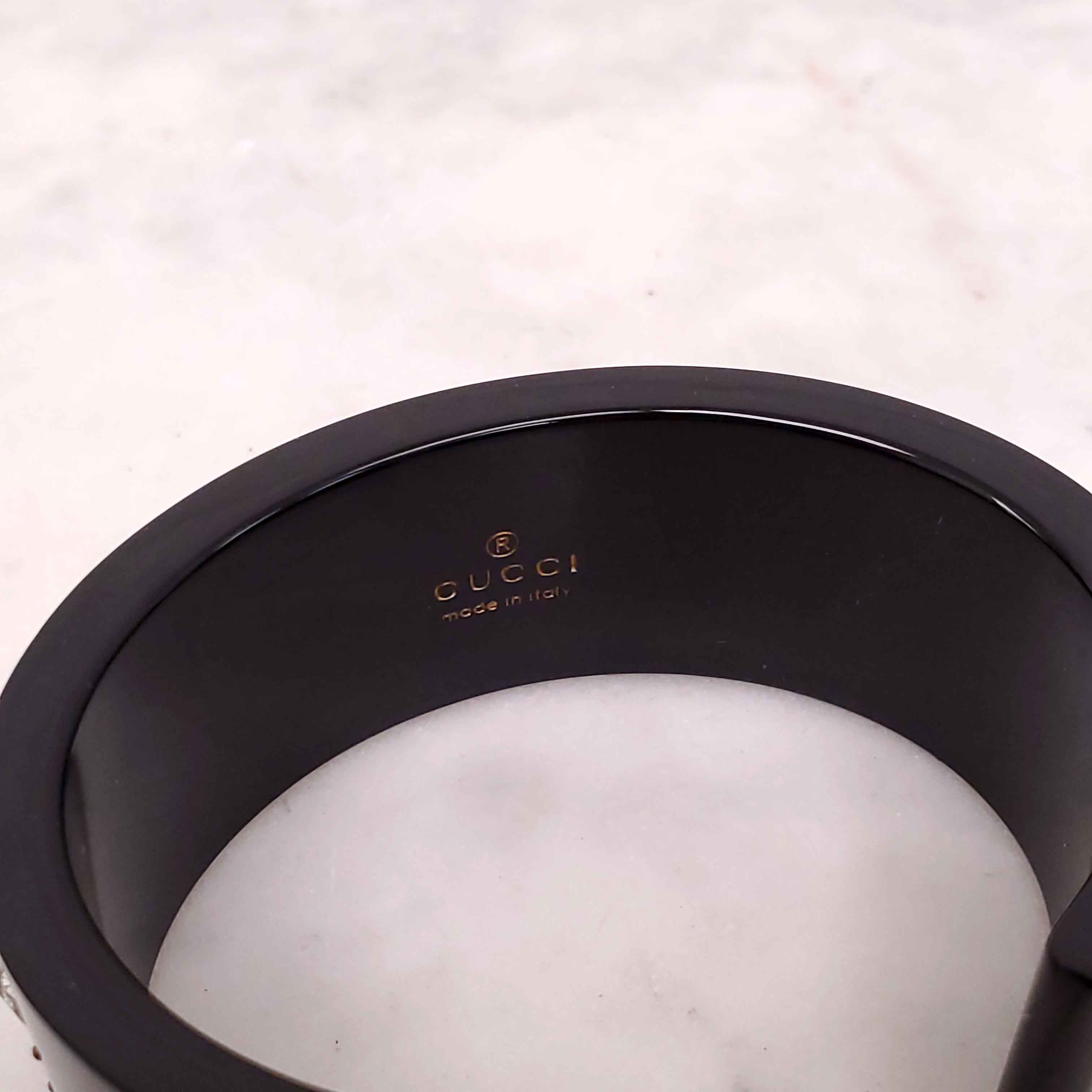 GUCCI CRYSTAL LOGO CUFF BRACELET