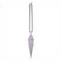 GUCCI CRYSTAL LOGO TRAINGLE FRINGE NECKLACE