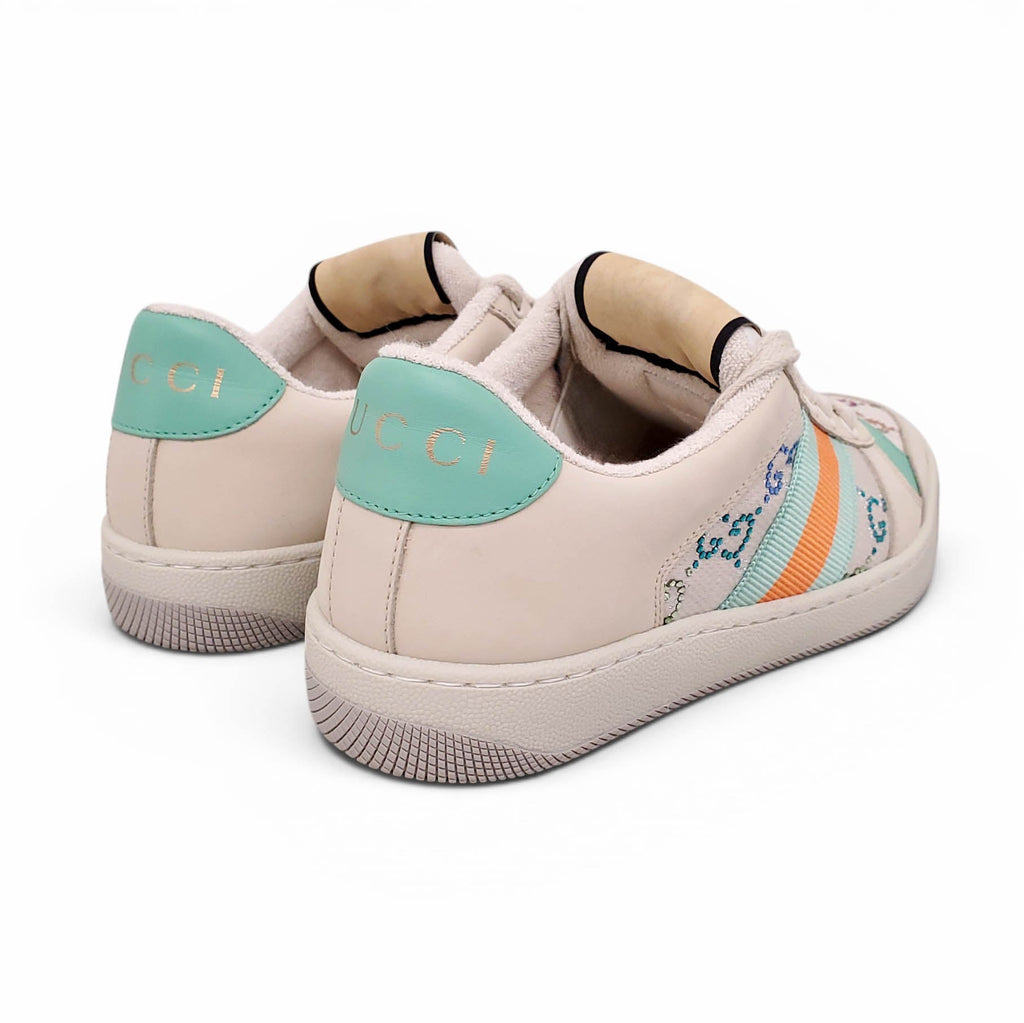 GUCCI GG RAINBOW CRYSTAL LOGO SNEAKERS - SIZE 35.5