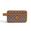 GUCCI GG SUPREME MONOGRAM CALFSKIN LEATHER TRAVEL POUCH