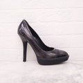 GUCCI GREY LEATHER SPECTATOR HEELS - SIZE 40