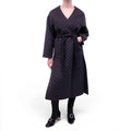 GUCCI GREY REVERSIBLE WOOL BLEND GG LOGO COAT WITH BELT - SIZE 36