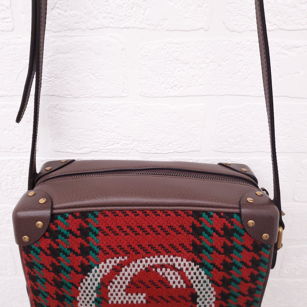 GUCCI HOUNDSTOOTH SOFT TRUNK BAG