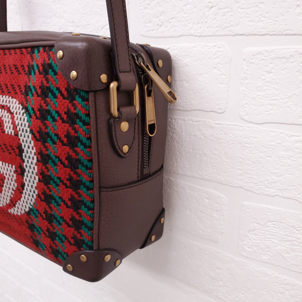GUCCI HOUNDSTOOTH SOFT TRUNK BAG