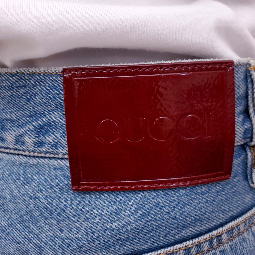 GUCCI MEDIUM WASH BOYFRIEND JEANS - SIZE 25