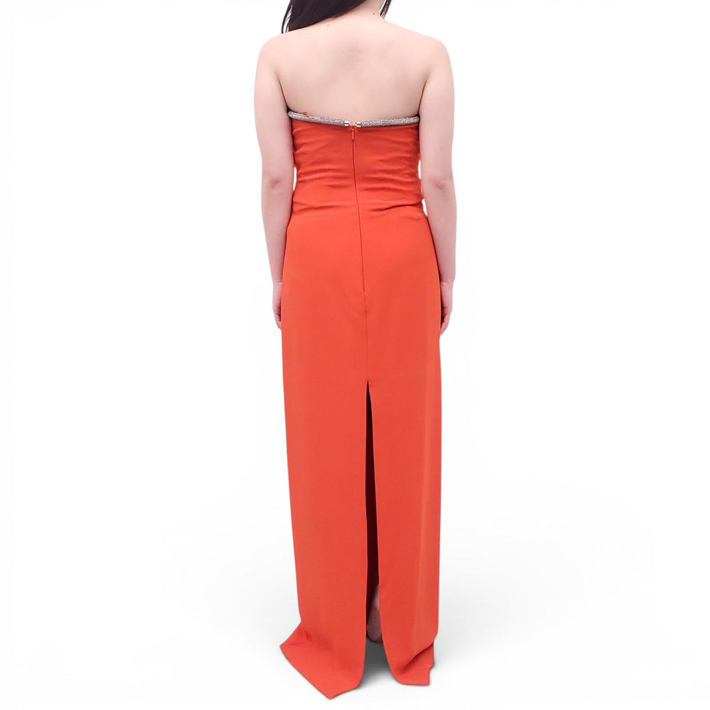 GUCCI ORANGE GOWN WITH SILVER BEADED DETAIL - SIZE 42