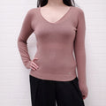 GUCCI PINK CASHMERE V NECK SWEATER - SIZE S