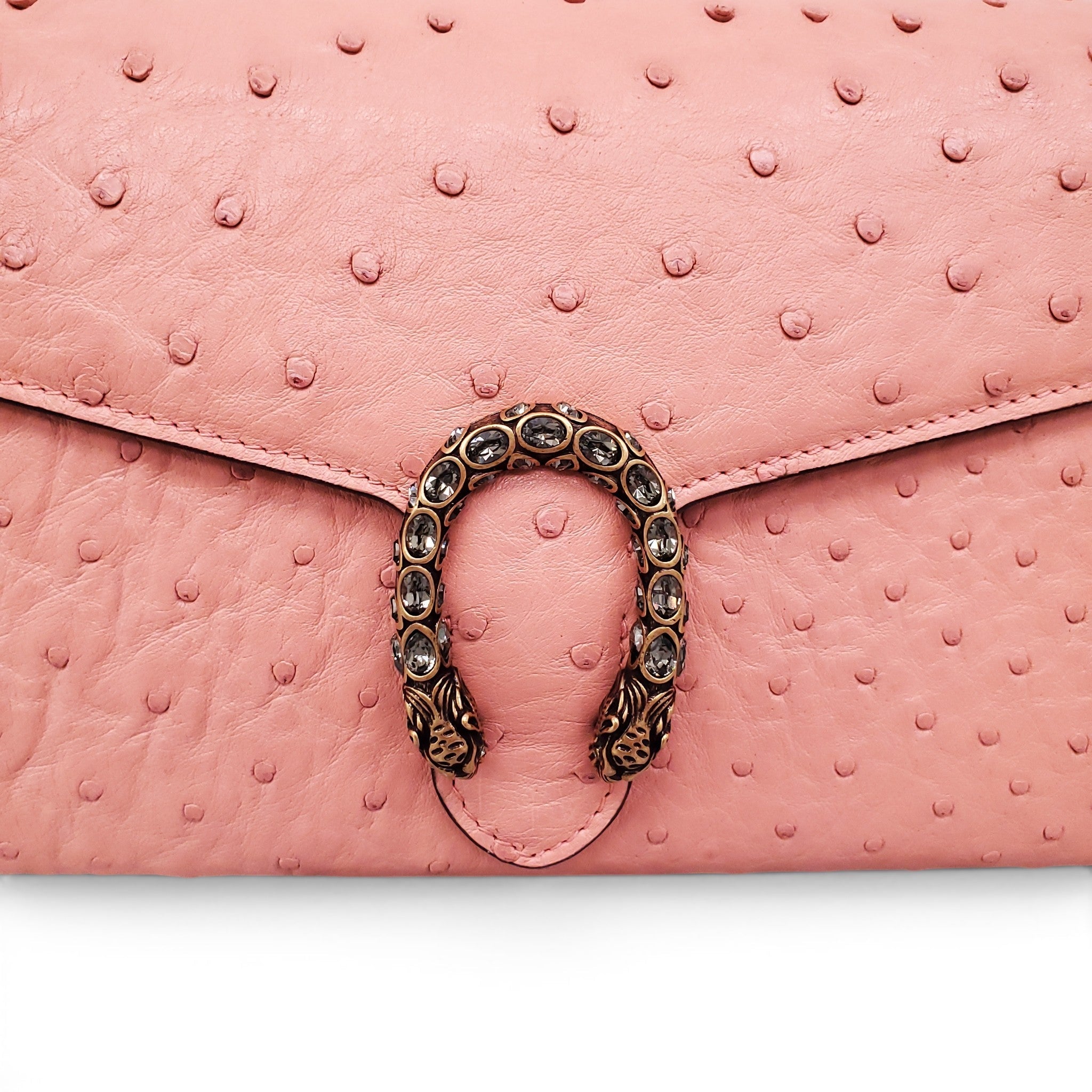 GUCCI PINK OSTRICH DIONYSUS BAG