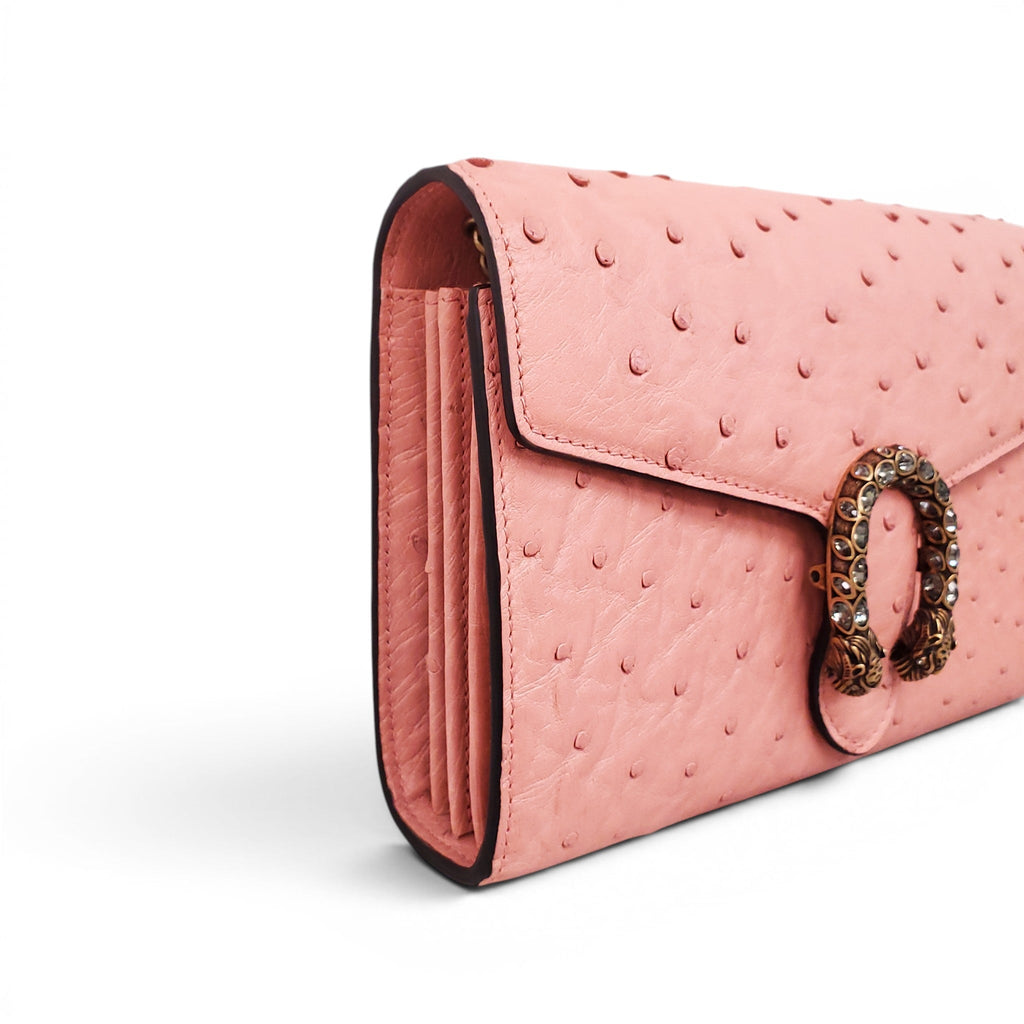 GUCCI PINK OSTRICH DIONYSUS BAG