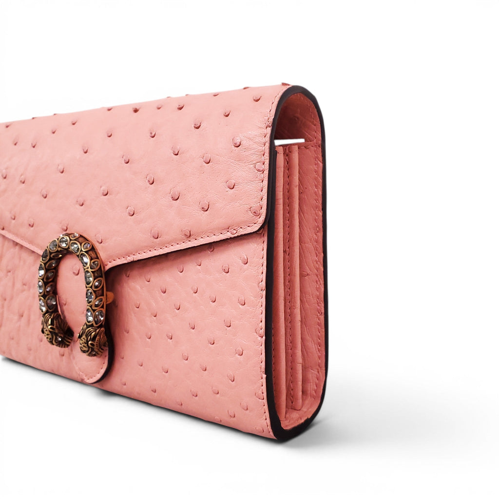 GUCCI PINK OSTRICH DIONYSUS BAG
