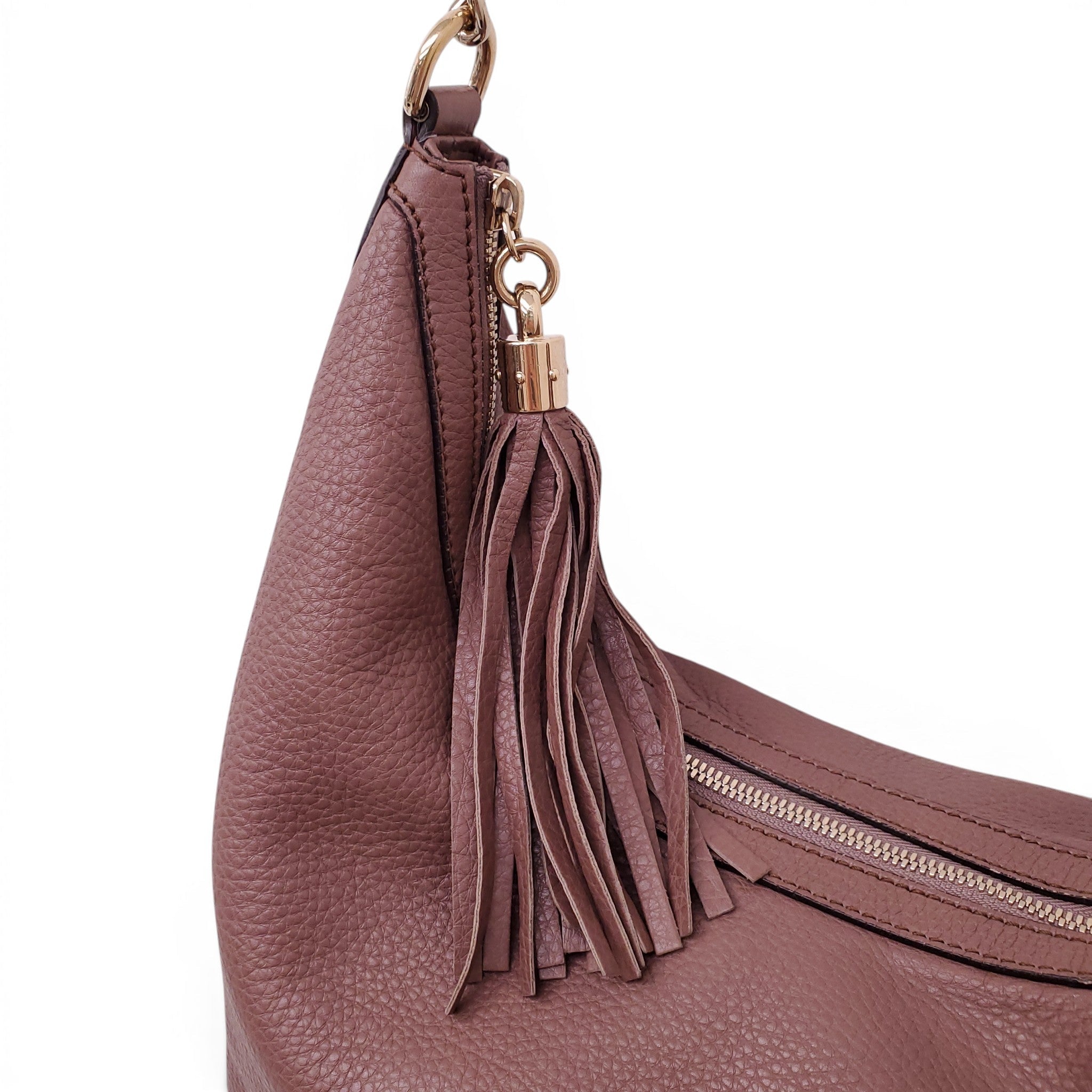 GUCCI ROSE PINK LARGE SOHO TASSLE CHAIN CROSSBODY BAG