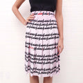 GUCCI SILK OMBRE PLEATED SKIRT WITH CURSIVE LOGO - SIZE 38