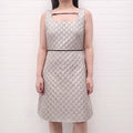 GUCCI SILVER LOGO DRESS WITH LEATHER BUCKLE DETAIL - SIZE 44