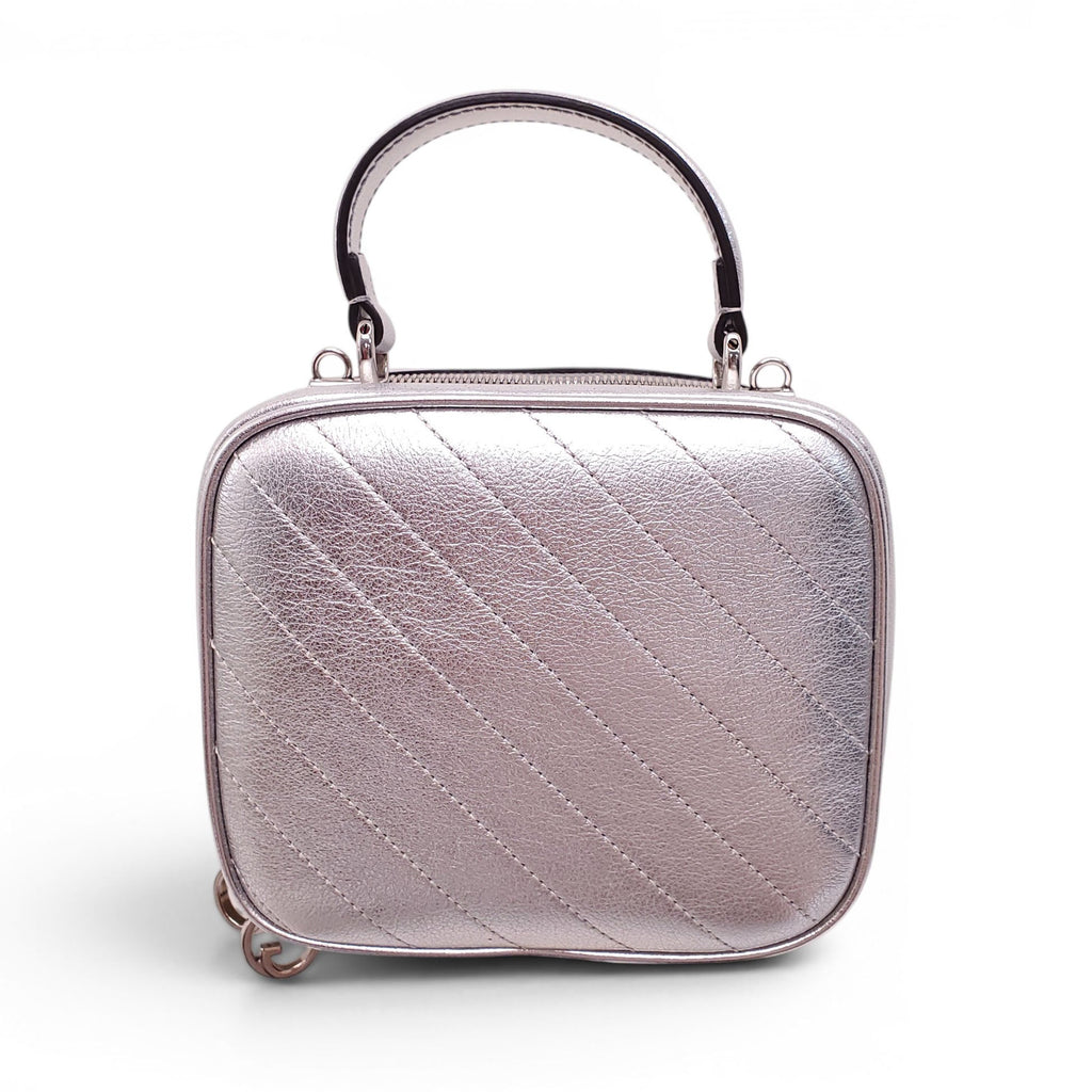 GUCCI SILVER METALLIC LOGO CROSSBODY BAG