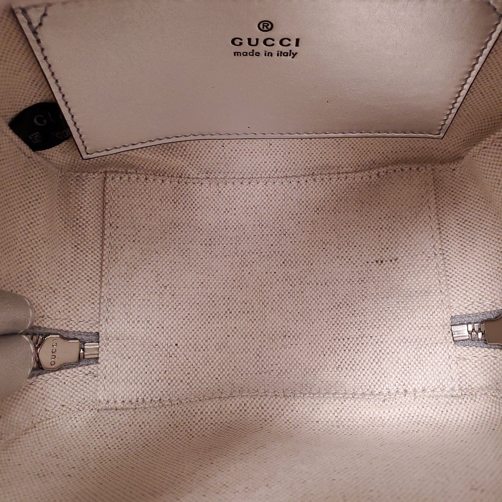 GUCCI SILVER METALLIC LOGO CROSSBODY BAG