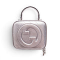 GUCCI SILVER METALLIC LOGO CROSSBODY BAG