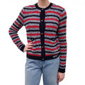 GUCCI STRIPED LOGO CARDIGAN WITH LOGO BUTTONS - SIZE S
