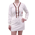 GUCCI WHITE DRESS WITH RED AND GREEN LOGO - SIZE XS