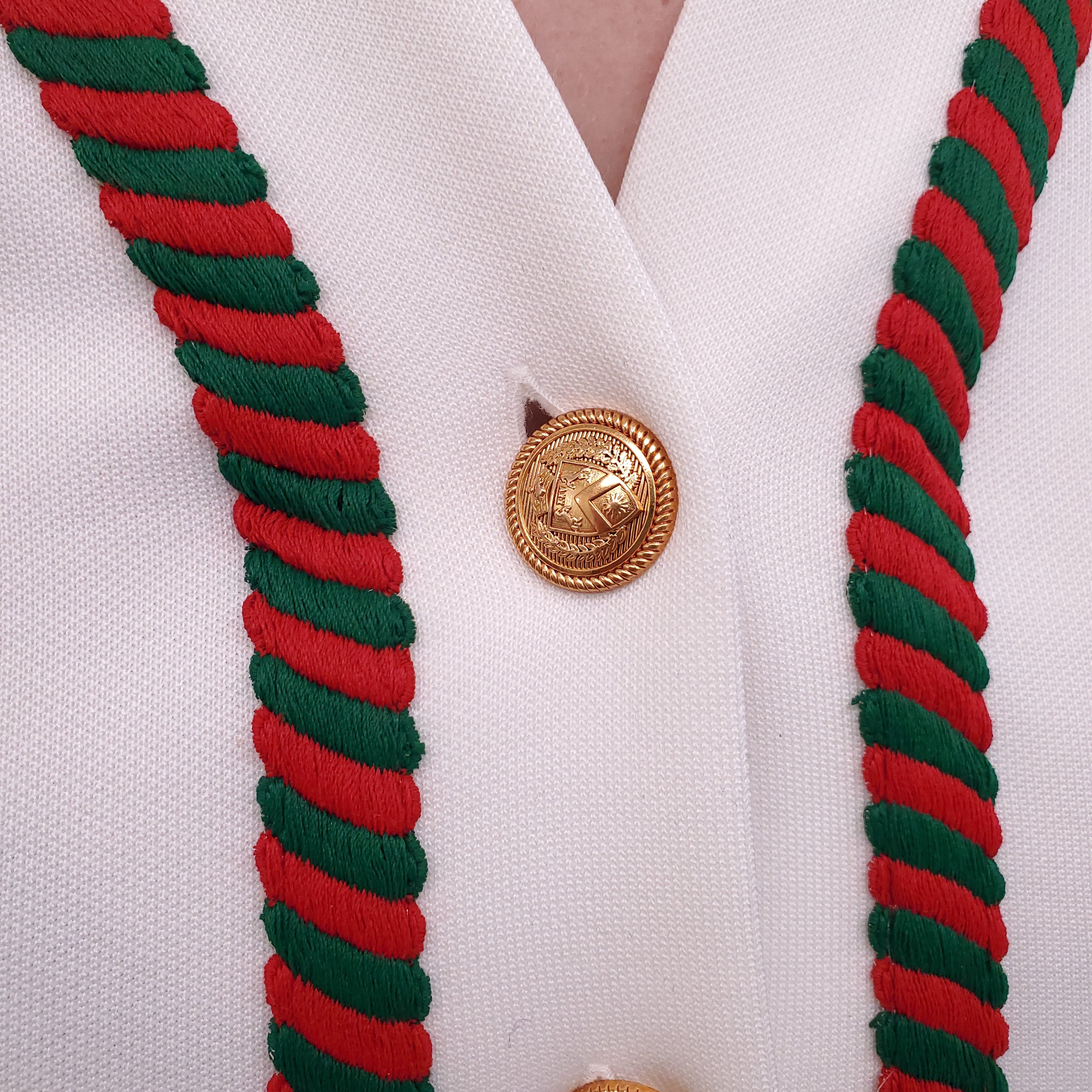 GUCCI WHITE DRESS WITH RED AND GREEN LOGO - SIZE XS