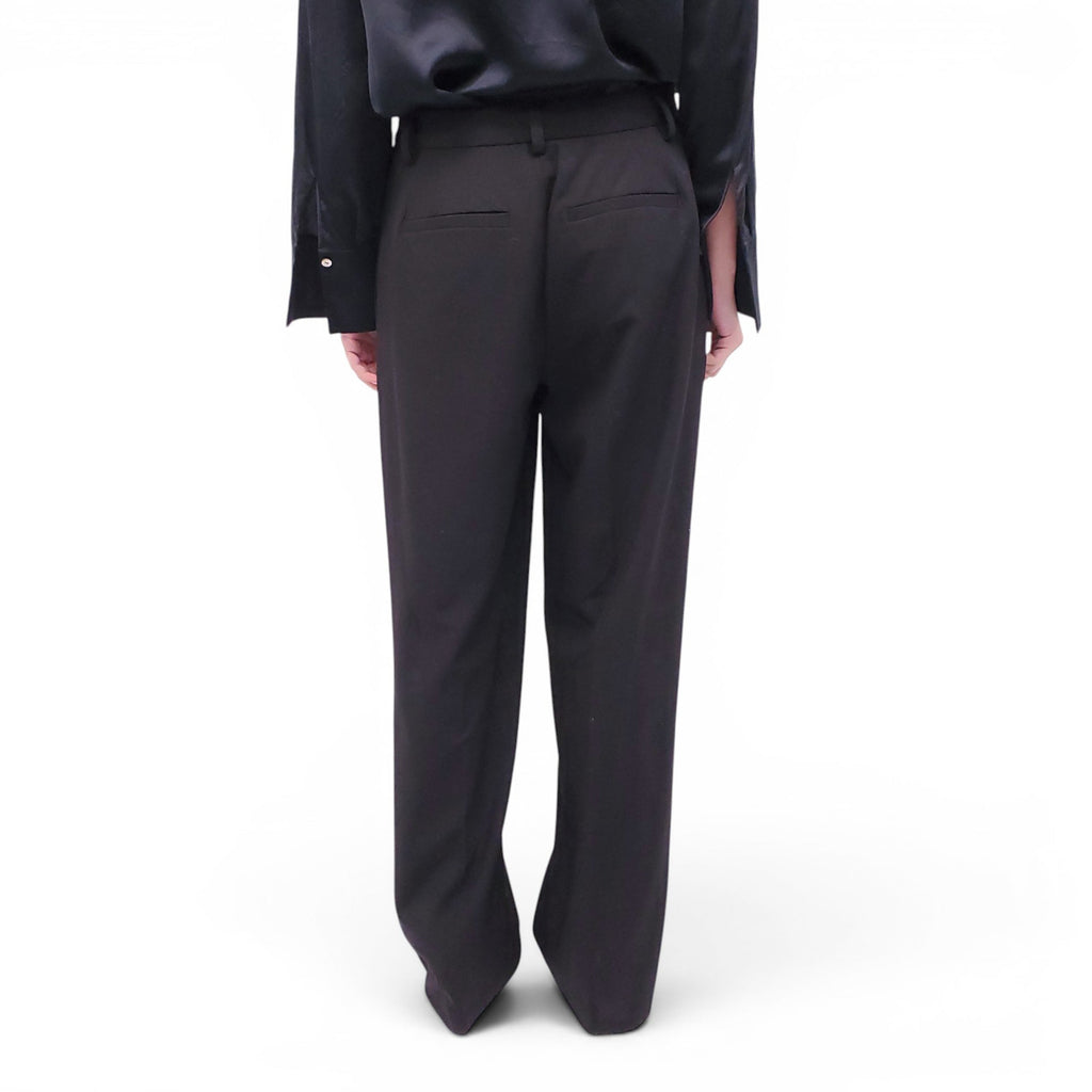 GUIZIO BLACK WIDE LEG TROUSERS - SIZE L