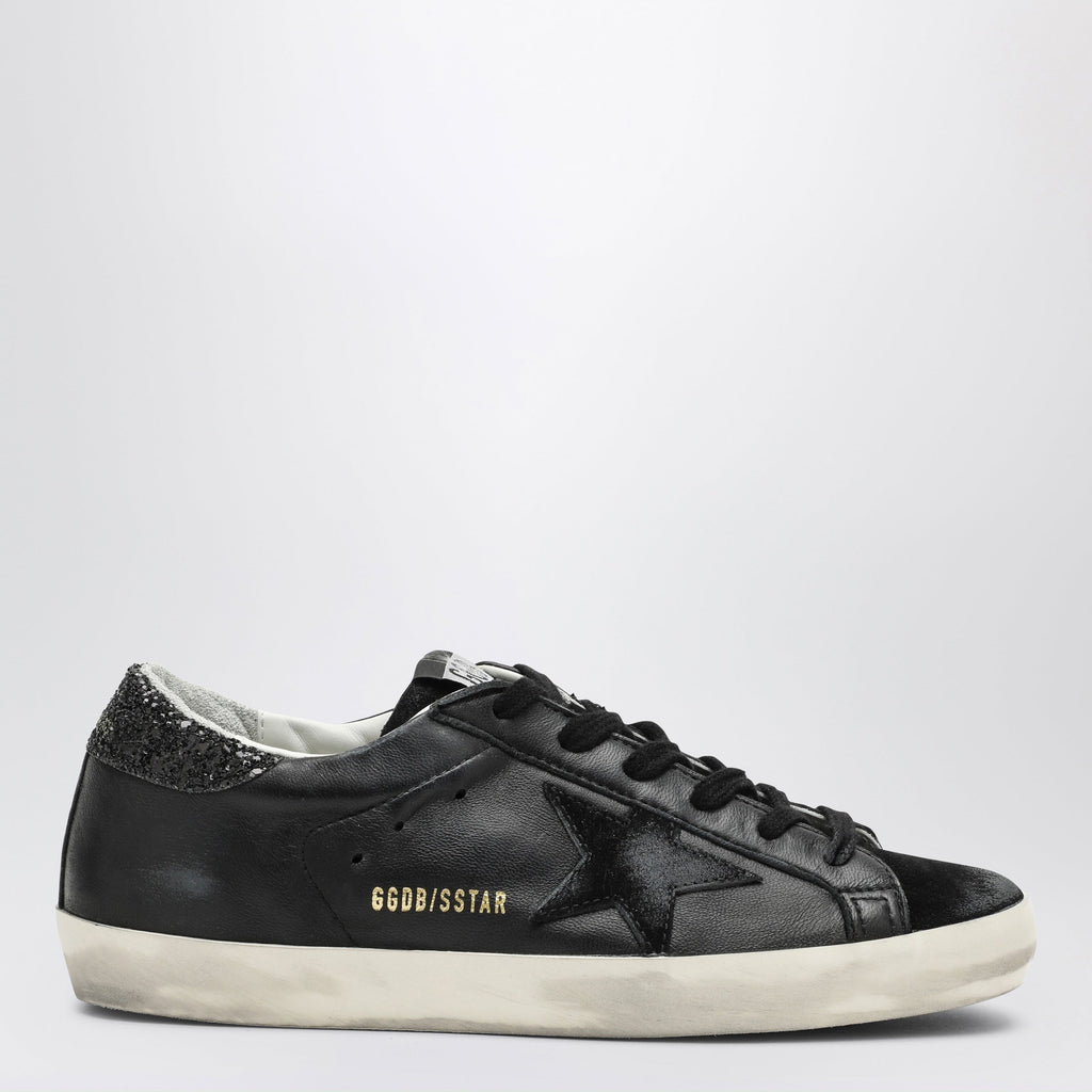 Golden Goose Super-Star Black Low Trainer With Rhinestones Women