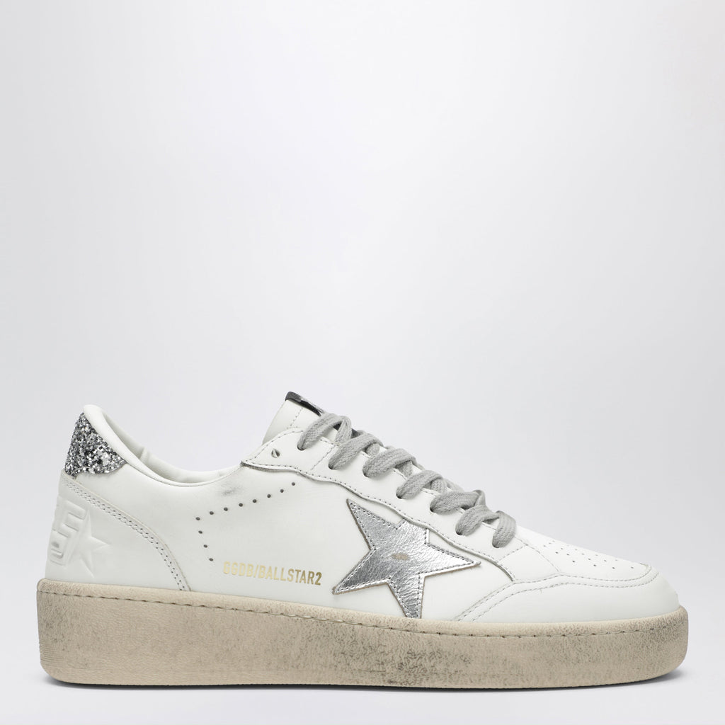 Golden Goose White/Silver/Platinum Glitter Ball Star Sneakers Women