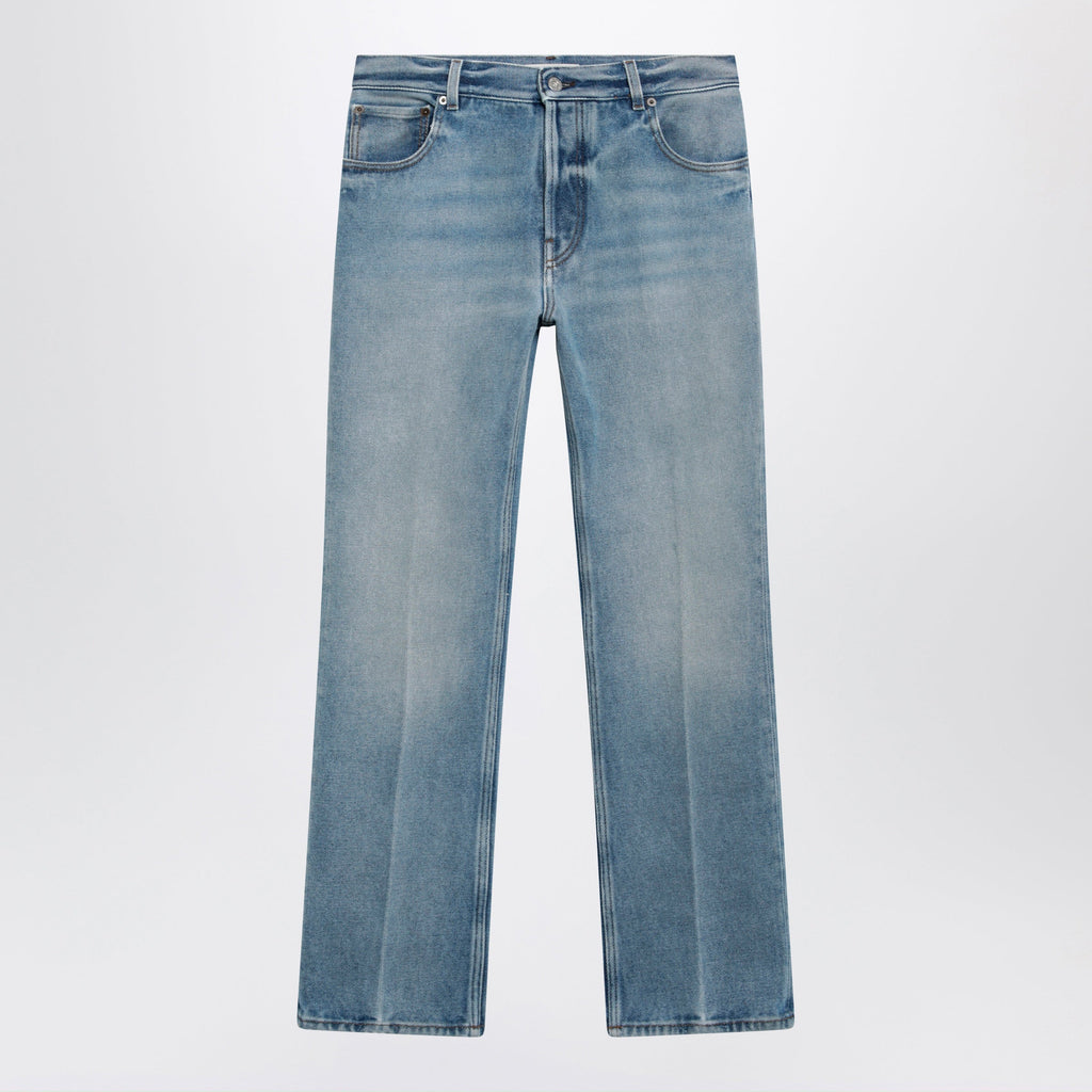 Miu Miu Light Blue Washed Denim Trousers Women