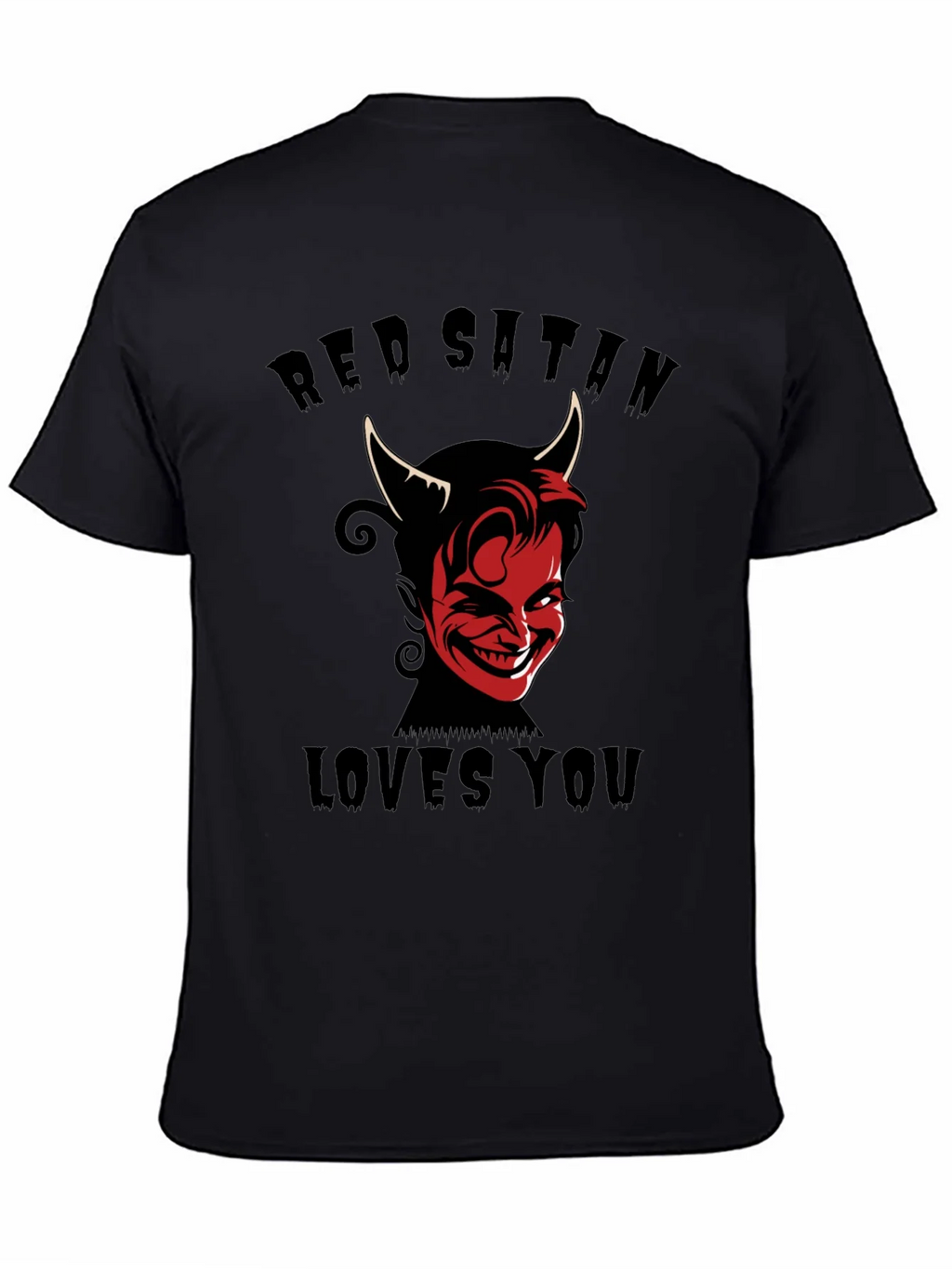 Red Satan Loves You T-Shirt - Graphic Print Tee